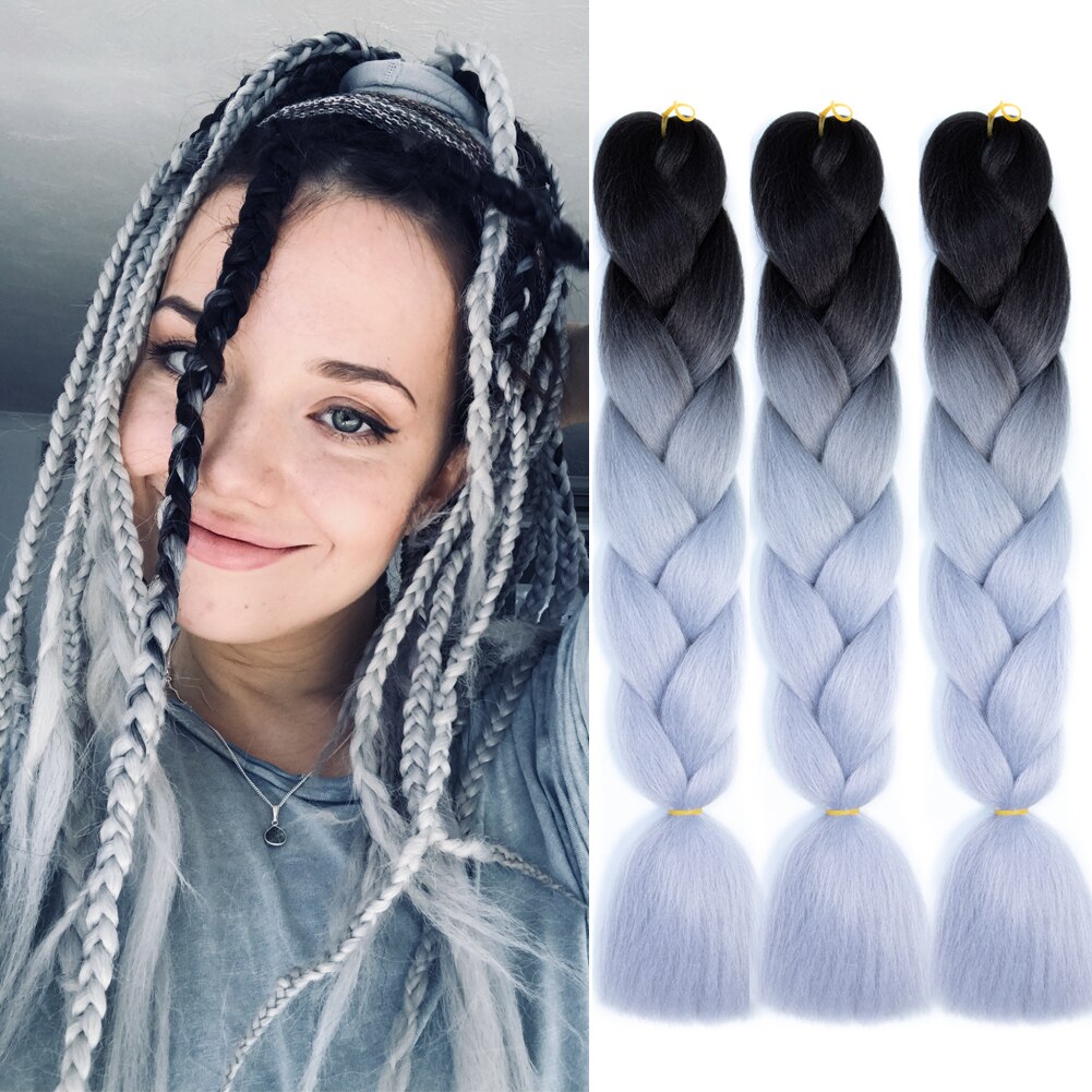DAIRESS Jumbo Braiding Hair Color 2  Splicing Braiding Hair  ռ Ӹ For Crochet Braids Extensions